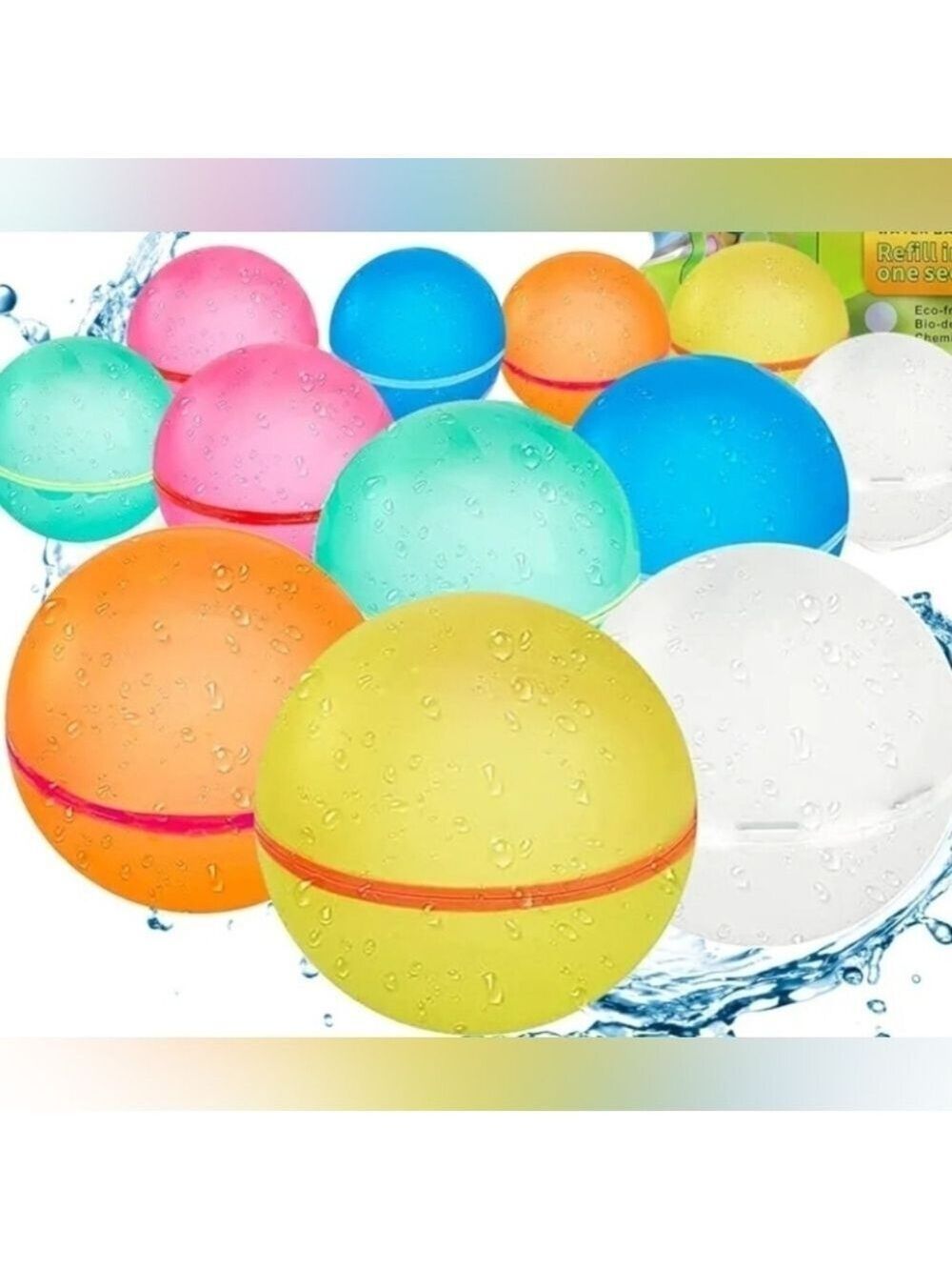 12 Pack Reusable Water Balloons **BUY ONE PACK GET ONE PACK FREE** - New In Pack